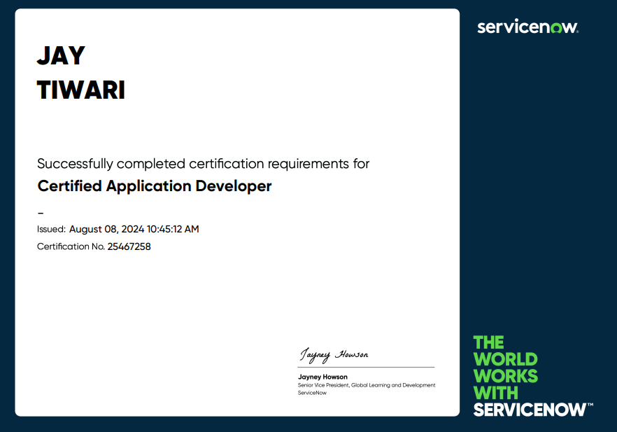 ServiceNow CAD Exam